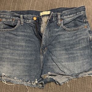 Madewell Distressed Blue Jean Shorts